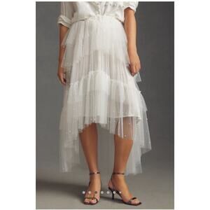 Anthropologie Maeve Tulle and Pearl Embellished Skirt NWT Medium